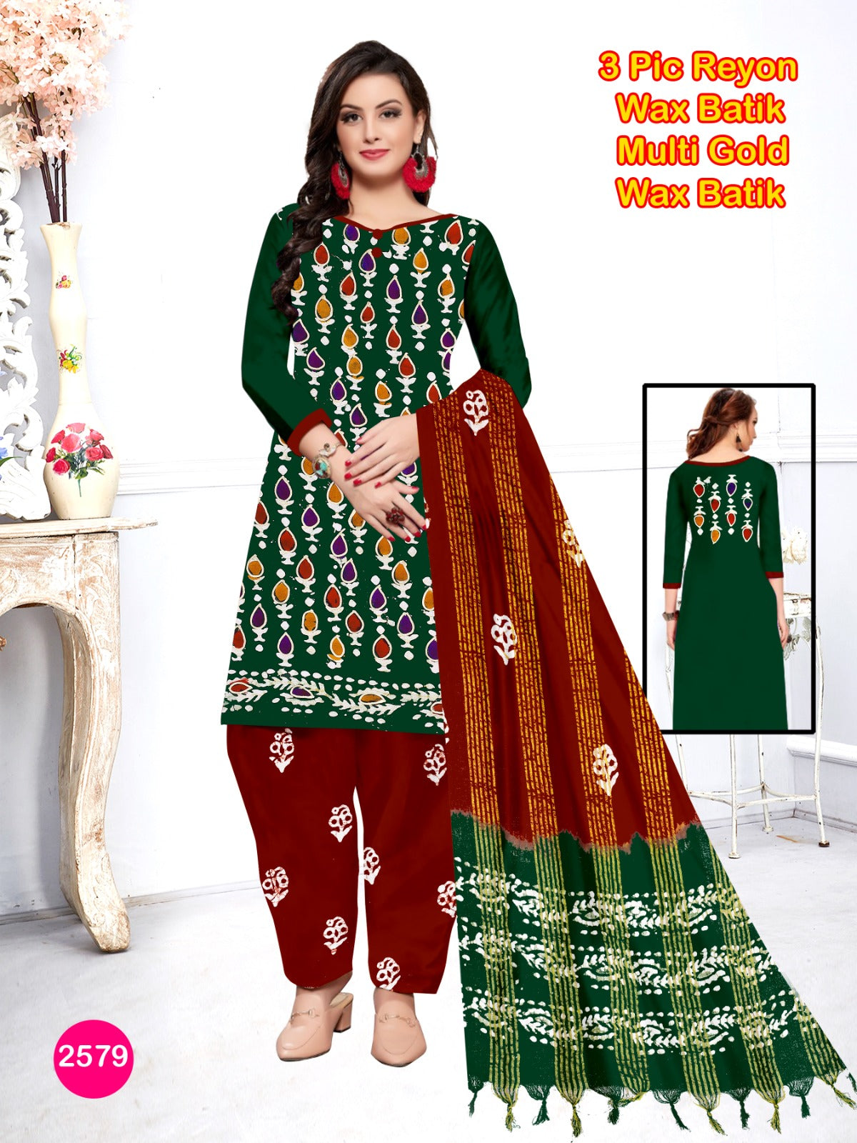 Rayon Multi Batik Suit – A Timeless Blend of Tradition & Style 01