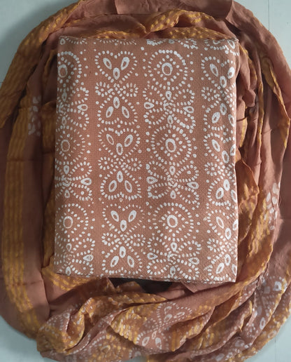 Women's Rayon Unstitched Batik Bandhani Dress with Jacquard Fabrics Wholesale