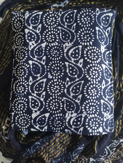 Women's Rayon Unstitched Batik Bandhani Dress with Jacquard Fabrics 06