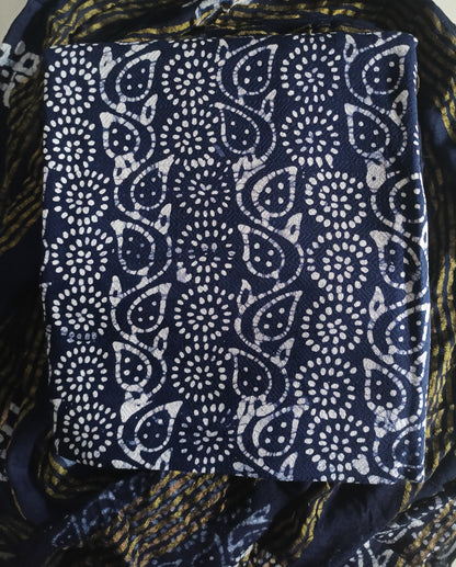 Women's Rayon Unstitched Batik Bandhani Dress with Jacquard Fabrics 06