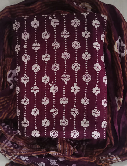 Women's Rayon Unstitched Batik Bandhani Dress with Jacquard Fabrics 07