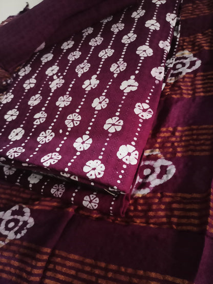 Women's Rayon Unstitched Batik Bandhani Dress with Jacquard Fabrics 07