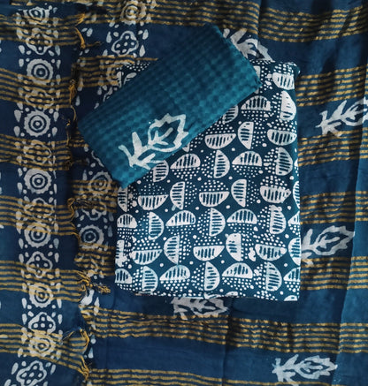 Women's Rayon Unstitched Batik Bandhani Dress with Jacquard Fabrics 03