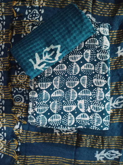 Women's Rayon Unstitched Batik Bandhani Dress with Jacquard Fabrics Wholesale