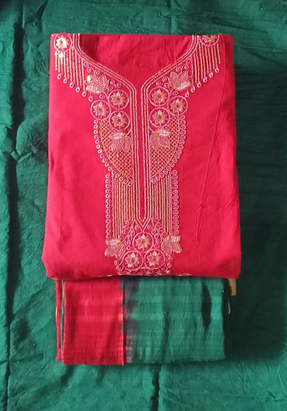 Women's Cotton Sequence Work Unstitched Suits 04