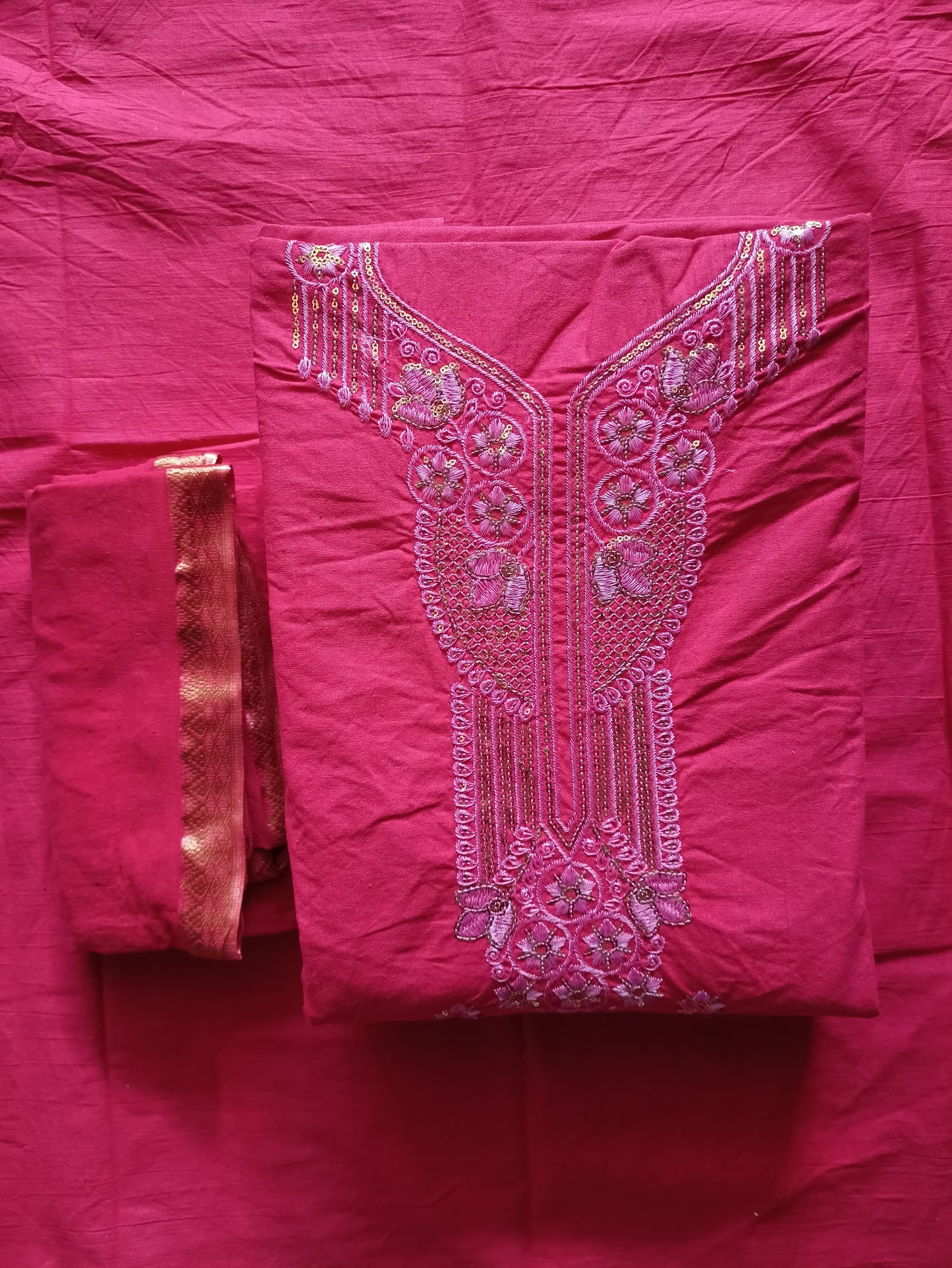 Women's Cotton Sequence Work Unstitched Suits 08