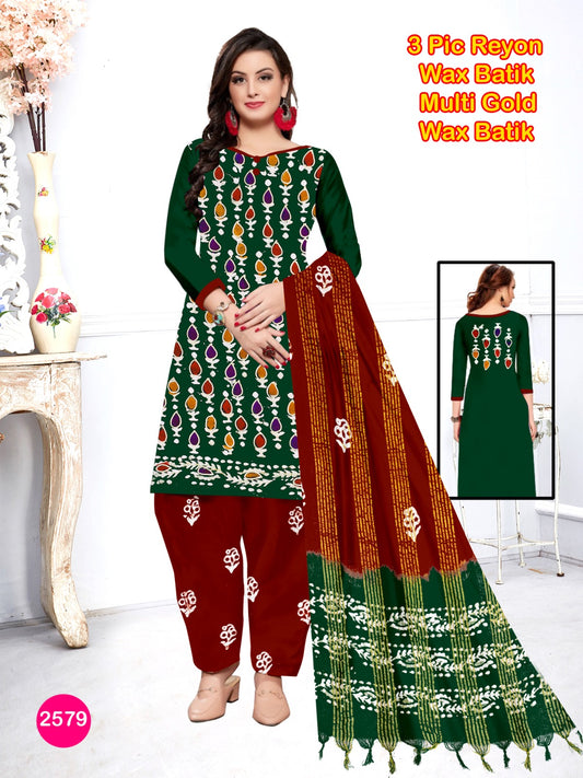 Wholesale Rayon Multi Batik Suit Set