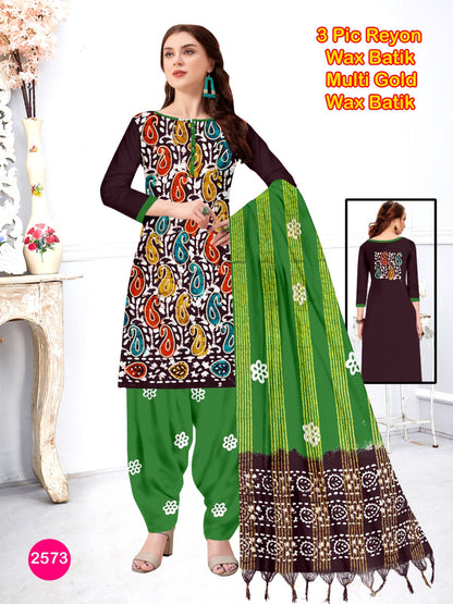 Wholesale Rayon Multi Batik Suit Set