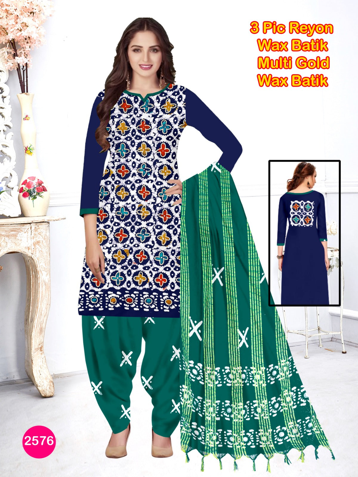 Rayon Multi Batik Suit – A Timeless Blend of Tradition & Style 05